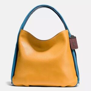 Coach Mustard Yellow and Teal large Hobo Bag